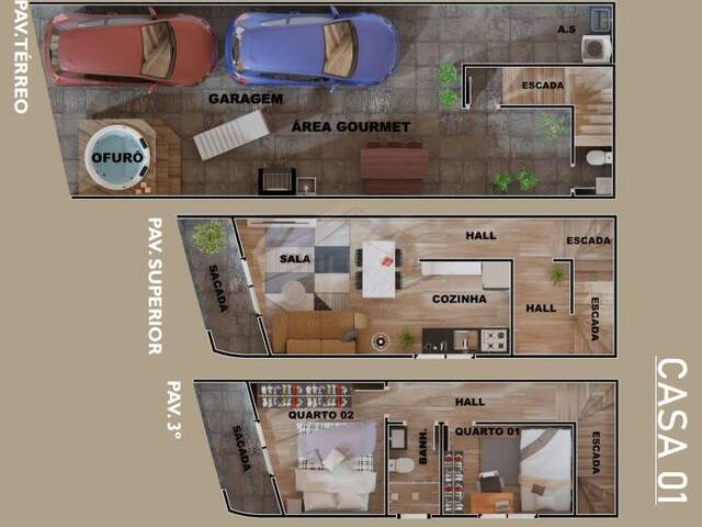 #P110 - Casa em condomínio para Venda em Praia Grande - SP
